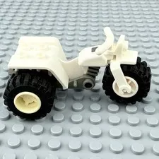 LEGO 3 Wheeler ATV Tricycle Motorcycle - White - Minifigure Vehicle City Town