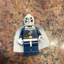 LEGO Skeleton Minifigure Dark Blue Torso Outfit w/ White Cape, Plastic/Cloth