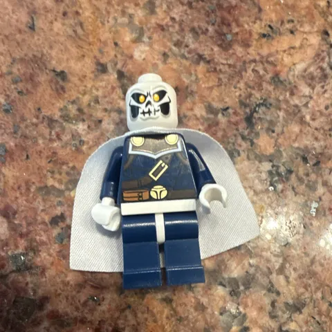 LEGO Skeleton Minifigure Dark Blue Torso Outfit w/ White Cape, Plastic/Cloth