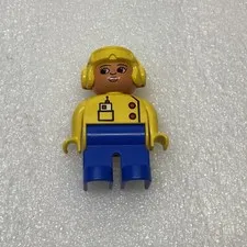 Vintage 90s LEGO Duplo Female Airplane Pilot/Aviator Figure Only - 1992/1993 Set
