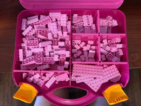 New Pink Lego bricks in Pink Lego Suitcase