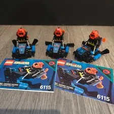 Lego Aquazone Aquasharks Shark Scout 6115 (Lot of 3) Complete w/Instructions