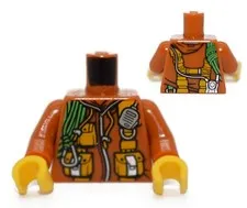 LEGO Minifigure Torso Dark Orange City Jungle Explorer rock climber rope 6179212