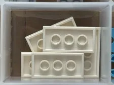 LEGO Parts - White Plate 2 x 4 with 2 Studs (Double Jumper) - No 65509 - QTY 5