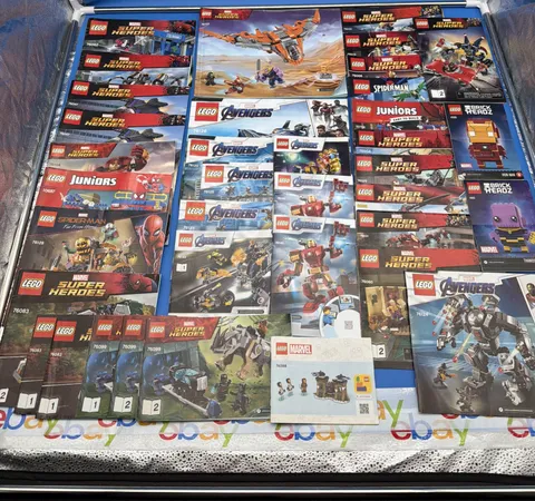 LOT of 37 LEGO Instruction Manuals Marvel Super Heros Avengers Spiderman Used