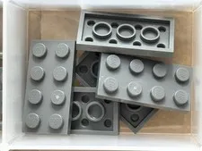 LEGO Parts - Dark Bluish Gray Plate 2 x 4 - No 3020 - QTY 5