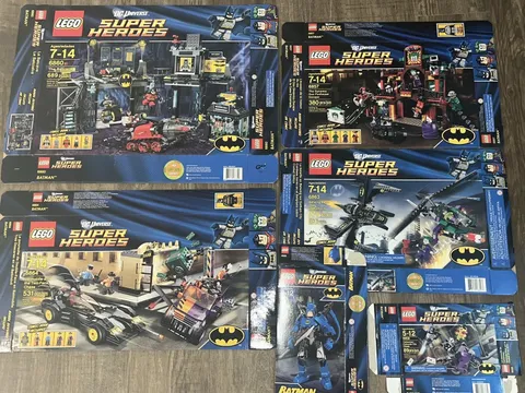 6 LEGO Empty Boxes DC Uni Super Heroes Batman 4526 6857 6858 6860 6863 6864 FLAT