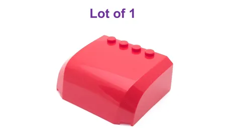 Lego 5x6x2 Windscreen Red with Curved Top Canopy with 4 Studs Lot of 1