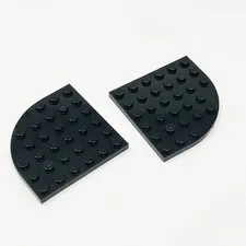 6003 LEGO Parts Plate Round Corner 6x6 BLACK (2)