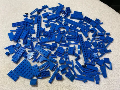 260 BLUE LEGO Specialty Pieces Bricks Plates Slopes Studs Parts