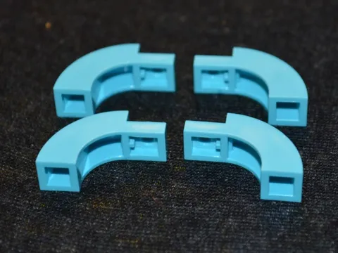 (4) 1x3x3 Medium Azure (Blue) Arch Rounded Bricks ~ New Lego Parts ~