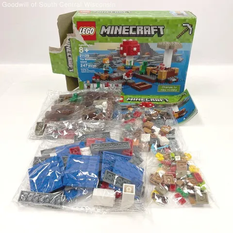 Open Box, Sealed Bags LEGO Minecraft 21129 The Mushroom Island; Retired Set