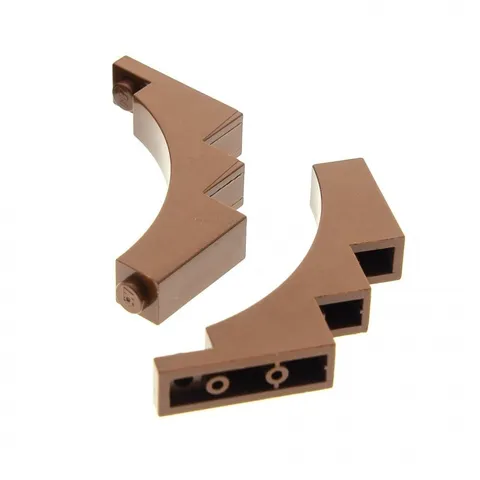 LEGO 30099 2x Arch Bridge Quarter Round Inverted 1x5x4 Brown