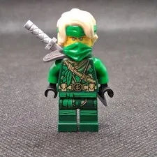 LEGO NINJAGO Lloyd Minifigure Green Ninja Blonde Hair Mask Plastic Ninjas Toy