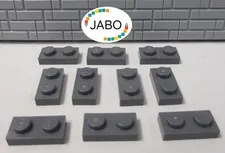 (J7/2/4) LEGO 10x3023 Plate Flat 1x2 New Dark Gray