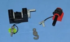 LEGO Black String Reel Winch 2x 4x2 with Light Gray Drum,String,Hook, Red Winch,