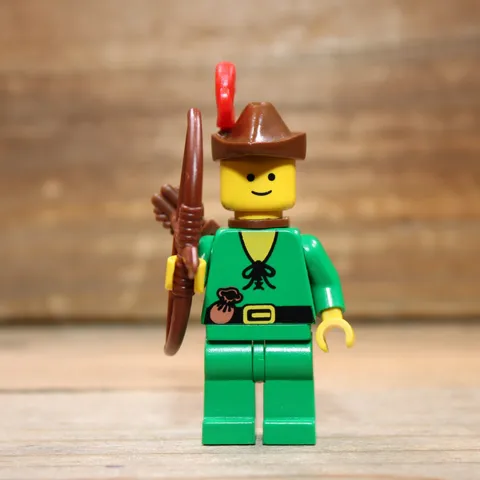 LEGO Forestman Minifigure cas320 Pouch, Brown Hat, Red 3-Feather Plume, Quiver