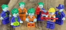 LEGO Minifigure Lot of Seven Joker Batman Villain Set - Rare Lego Lot 7 Joker