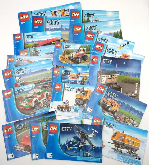 Lot of 20 LEGO CITY Instruction Manuals Booklets - Space Center, Helicopter, etc