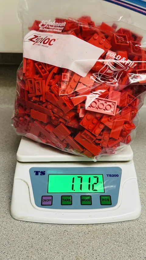 LEGO Bulk lot 1.7 Pounds Red Bricks Blocks Various Pieces City Town