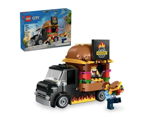 LEGO City Burger Truck Building Set 60404 Food Van Toy Ages 5+ Kids