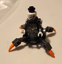 LEGO Minifigure Black Outfit White Head with Orange Claw Base Accessory