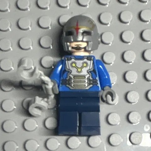 LEGO Minifigure Blue Torso Gray Helmet handcuffs Accessory Plastic Figure