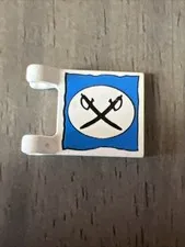 LEGO 2335px4 Flag Black Crossed Cutlasses Western Cowboy Bandit White Blue