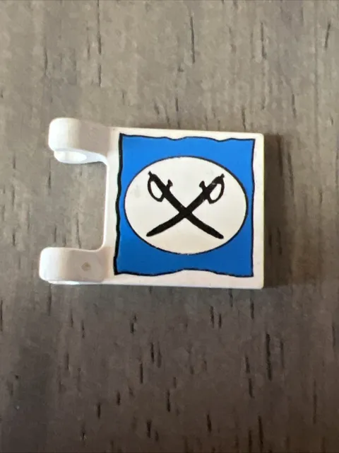 LEGO 2335px4 Flag Black Crossed Cutlasses Western Cowboy Bandit White Blue