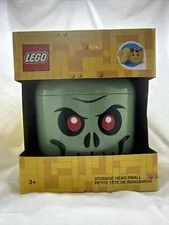 LEGO Storage Head Small Skeleton Green Halloween Decor Container 4031 New