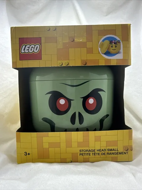 LEGO Storage Head Small Skeleton Green Halloween Decor Container 4031 New