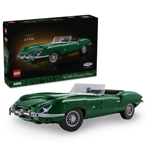 LEGO Icons Jaguar E-Type - Car Building Set for Adults, Ages 18+ - Home Office, 