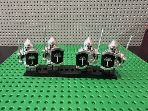 Lego LOTR Gondor soldiers Custom Printed Minifig Lot of 4