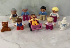 Lego Duplo People Family Figures Mom Dad Kids Grandparents Baby Doll Fun Toy Set