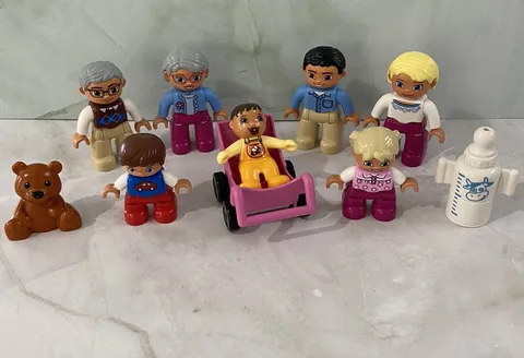 Lego Duplo People Family Figures Mom Dad Kids Grandparents Baby Doll Fun Toy Set