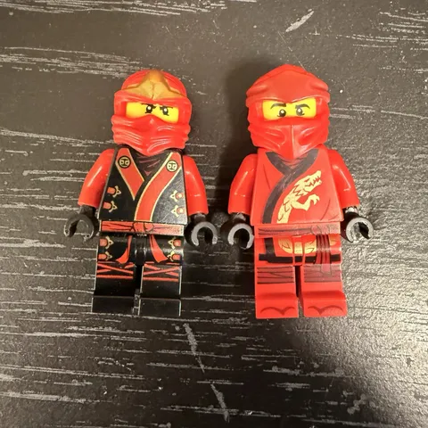LEGO Ninjago Kai Minifigures Lot of 2 Red Ninja Cole DX Tournament Wrap Armor