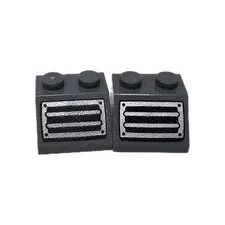 LEGO Marvel 2x2 Sloped Vent Rivets Printed Dark Blue Gray Daily Bugle