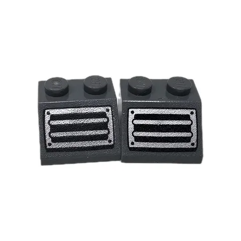 LEGO Marvel 2x2 Sloped Vent Rivets Printed Dark Blue Gray Daily Bugle