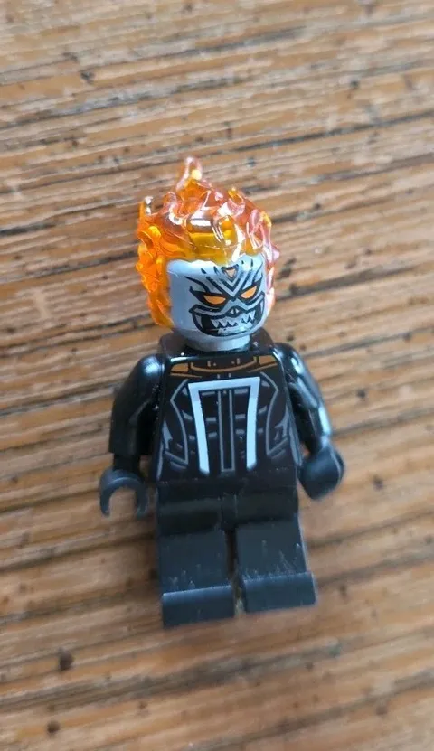 LEGO Marvel Ghost Rider Johnny Blaze Minifigure w/ Flame Head – Authentic