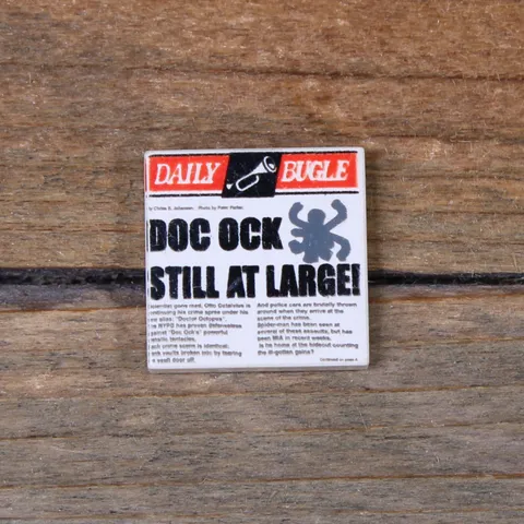 LEGO Tile 2 x 2 Newspaper 'DAILY BUGLE' and 'DOC OCK STILL AT LARGE!' 3068pb0008