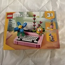 LEGO, Creator 3 in 1 Typewriter with Flowers 31169, Rebuildable Toy new open box