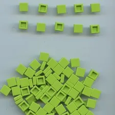 LEGO x 100 Lime Tile 1 x 1 with Groove bulk lot 3070b