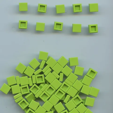 LEGO x 100 Lime Tile 1 x 1 with Groove bulk lot 3070b