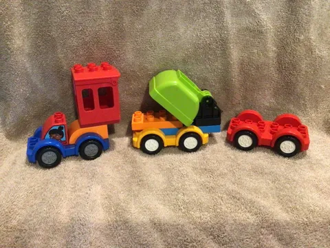 Lot Lego Duplo Trucks and Race Car Building Block Base