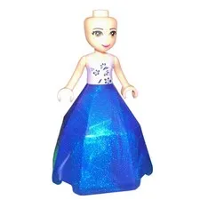 LEGO Disney Princess Mini-Doll Figure Lavender Floral Top Blue Glitter Dress