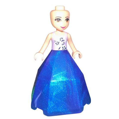 LEGO Disney Princess Mini-Doll Figure Lavender Floral Top Blue Glitter Dress