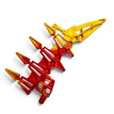 LEGO Bionicle 61807pb01 Weapon Blade 4 Spikes Marbled Red Yellow XPlode 7147