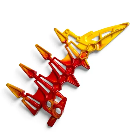 LEGO Bionicle 61807pb01 Weapon Blade 4 Spikes Marbled Red Yellow XPlode 7147