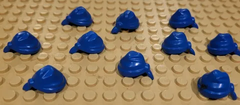 LEGO x 10 Blue Minifigure, Headgear Hat, Cloth Wrap / Bandana with Single Tail