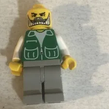 Lego Bearded Man Green Jacket Mini-fig Action Figure Toy Minifig L2